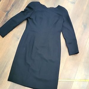Designer Vintage 90s. Carolina Herrera  long black sleeve boss lady dres…